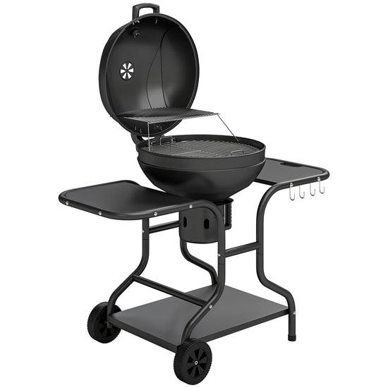 Churrasqueira a Carvão Outsunny BBQ Smoker com Mesas Laterais e Termómetro